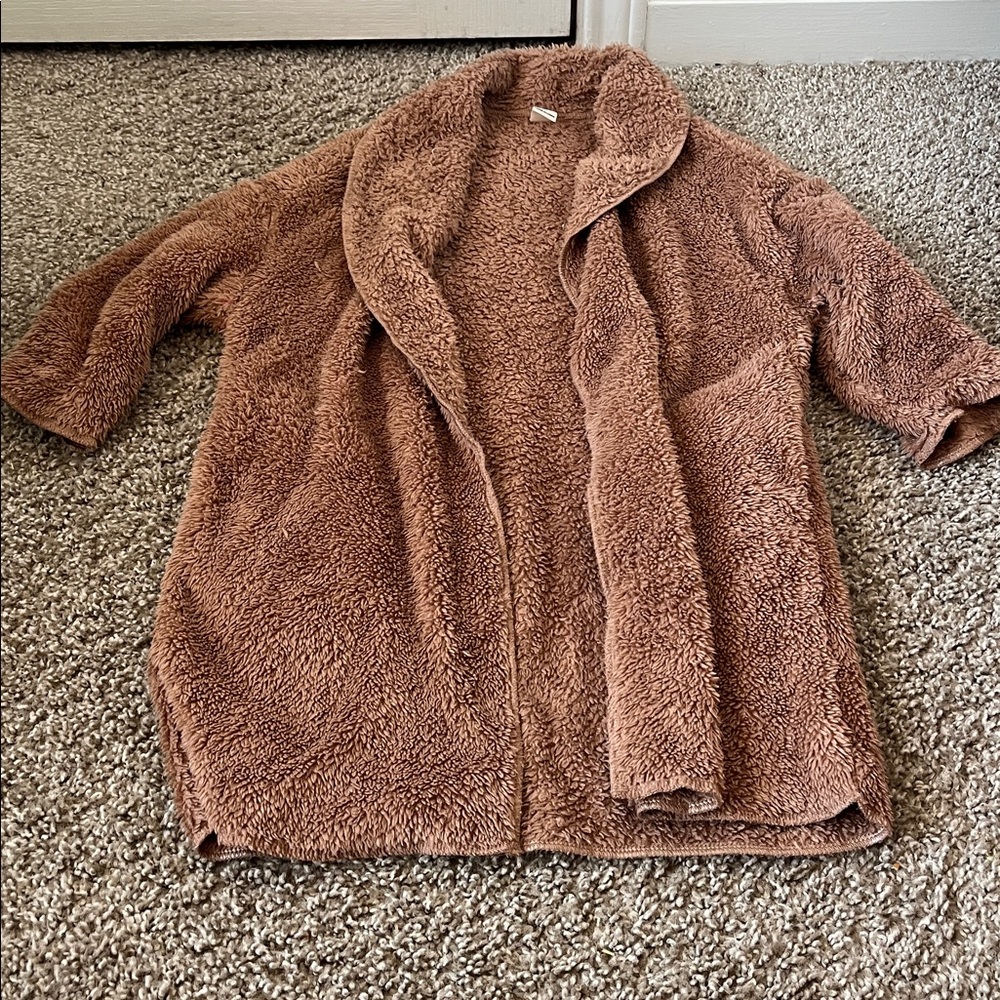 SHEIN Brown Kids Fuzzy Jacket